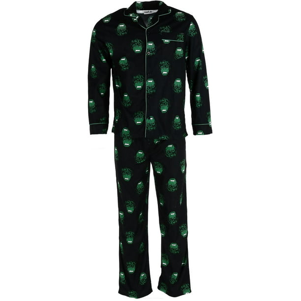 Avengers Hulk Mens Large Pajama Set 2 Piece Flannel PJS Size XL Adult